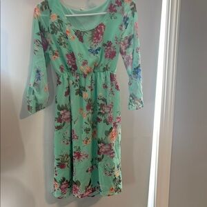 Maternity Floral Mint Green Dress